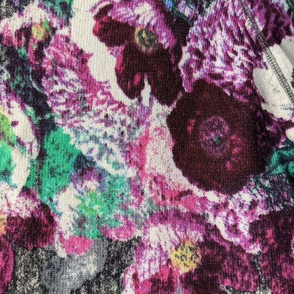 LEO & UGO purple floral shirt rayon nylon Small @i - Picture 2 of 13